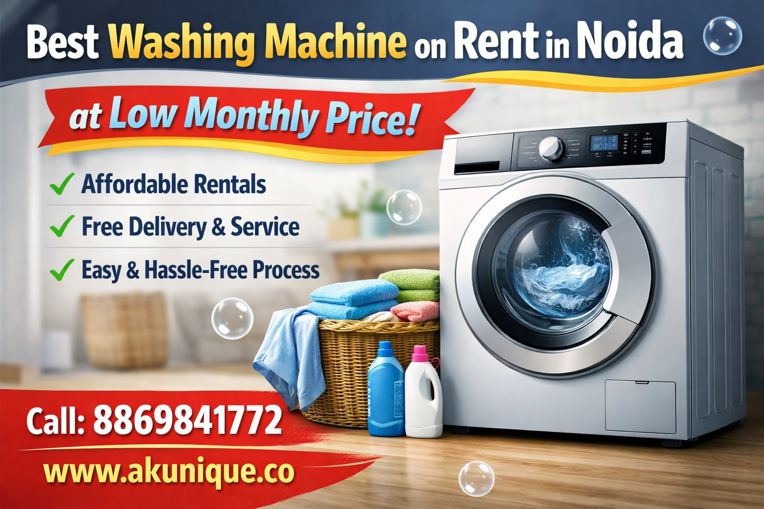 Washing Machine on Rent in Noida