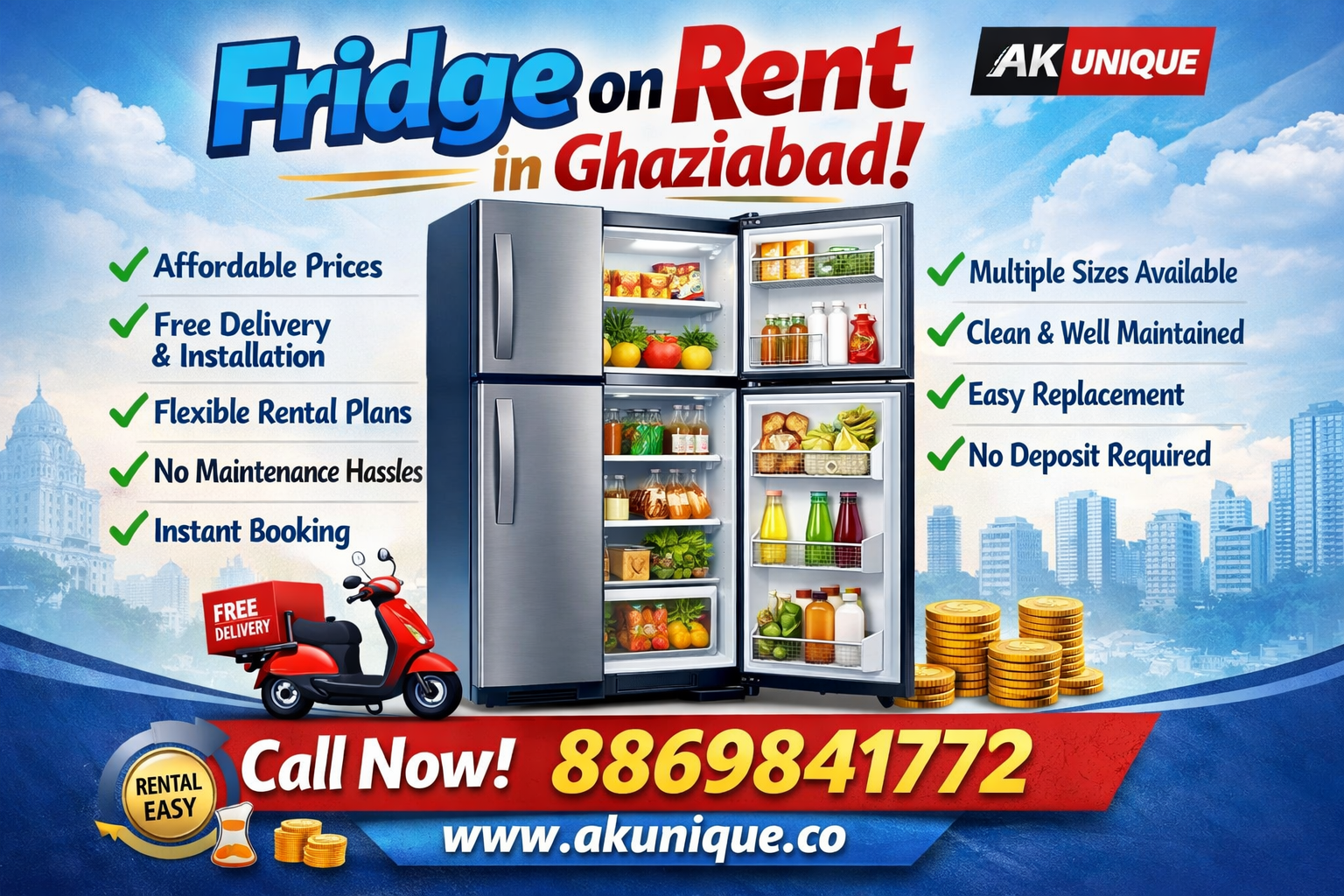 Fridge (Refrigerator) on Rent in Ghaziabad