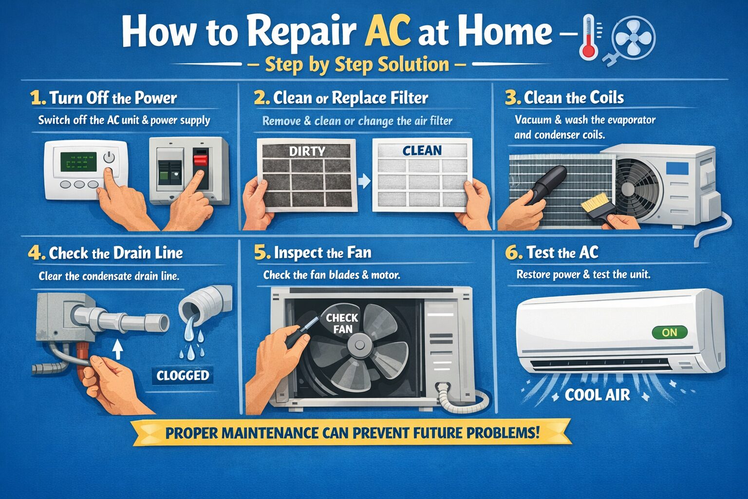 How to Repair AC at Home – Step by Step Solution