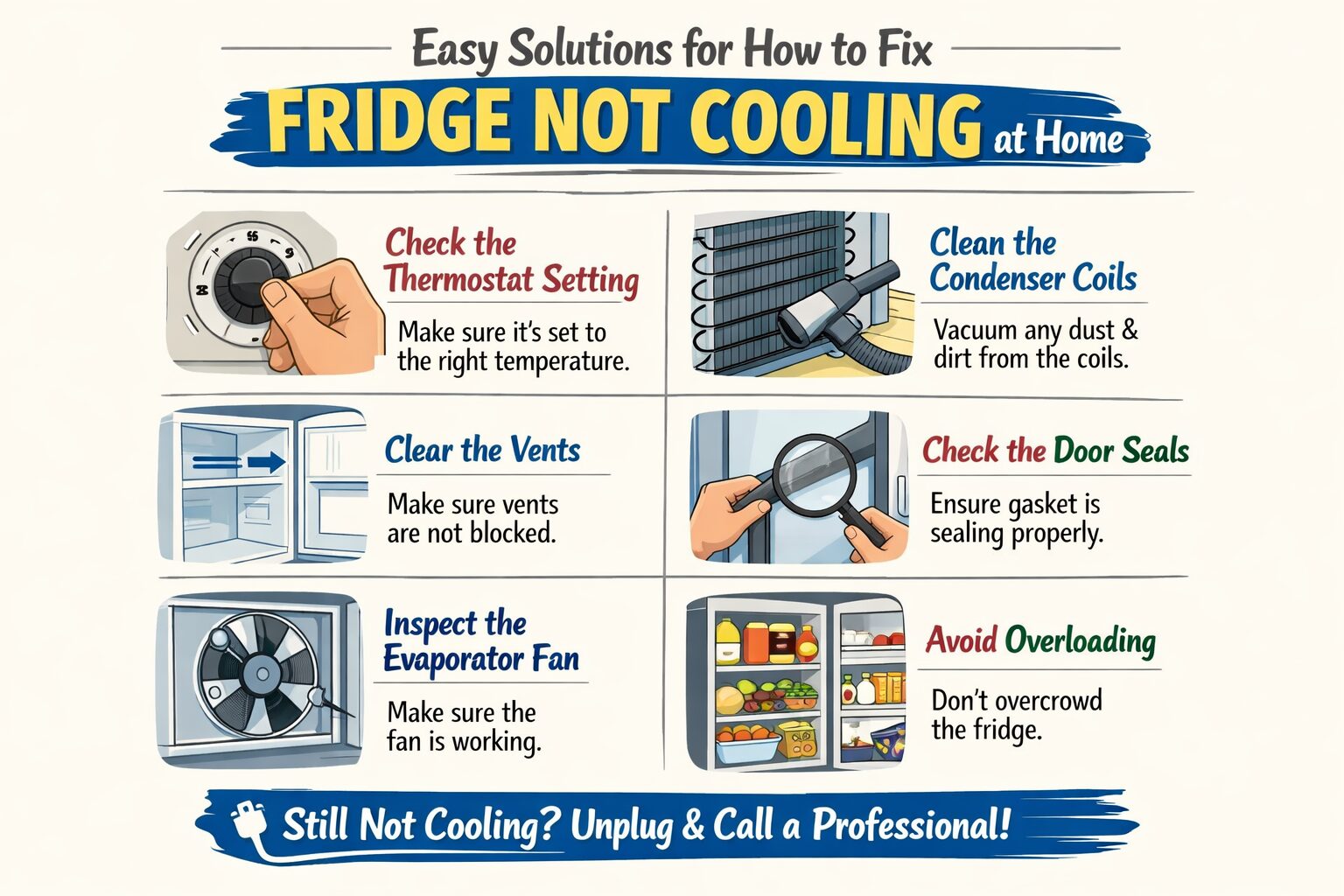 How to fix fridge not cooling Learn causes, easy solutions, and tips to improve fridge cooling and performance at home.