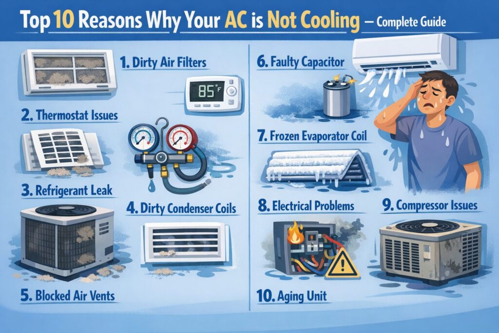 Top 10 Reasons Why Your AC is Not Cooling