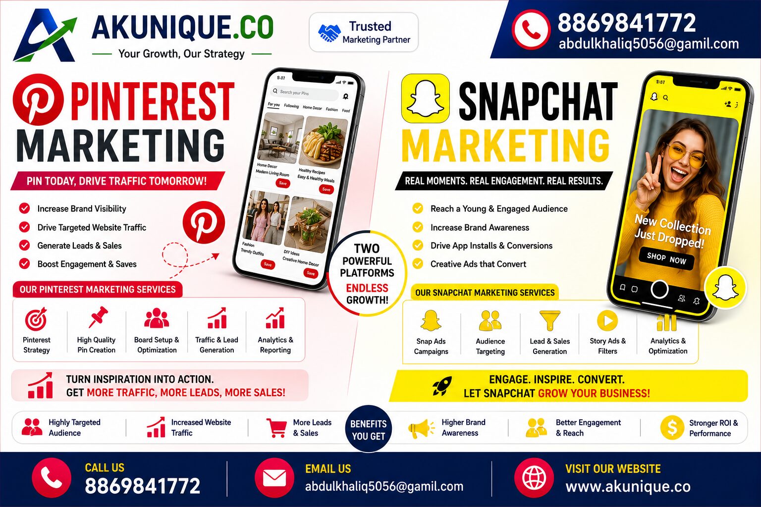 Pinterest Marketing & Snapchat Marketing